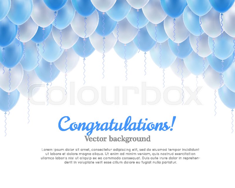 800x640 Congratulation Banner Blue Flying Stock Vector Colourbox