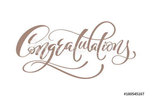 500x333 Congratulations Hand Lettering Calligraphic Greeting Inscription