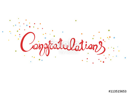 500x365 Congratulationshandwritten Calligraphy, Banner, Title Stock