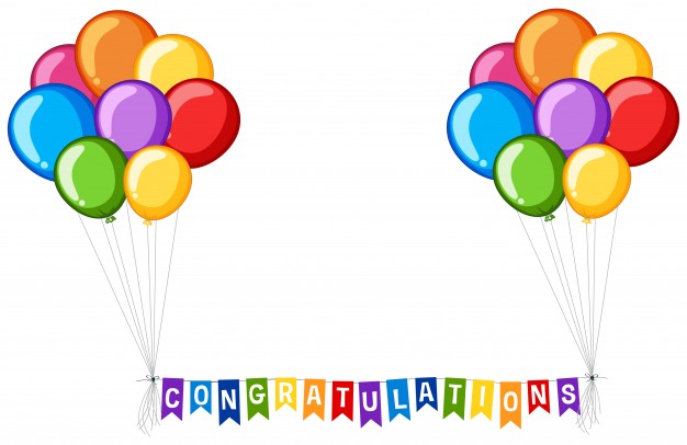 626x406 Background Design With Balloons And Word Congratulations Vector