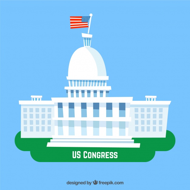 626x626 United States Congress Building In Flat Style Vector Free Download