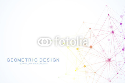 400x267 Geometric Abstract Background With Connected Lines And Dots Vector