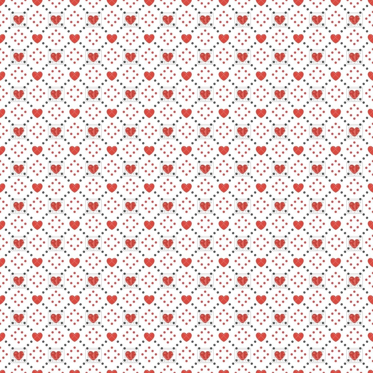 1200x1200 Seamless Romantic Pattern With Hearts Connected With Dots Vector