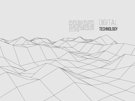 450x338 Terrain With Connected Lines And Dots Vector Illustration
