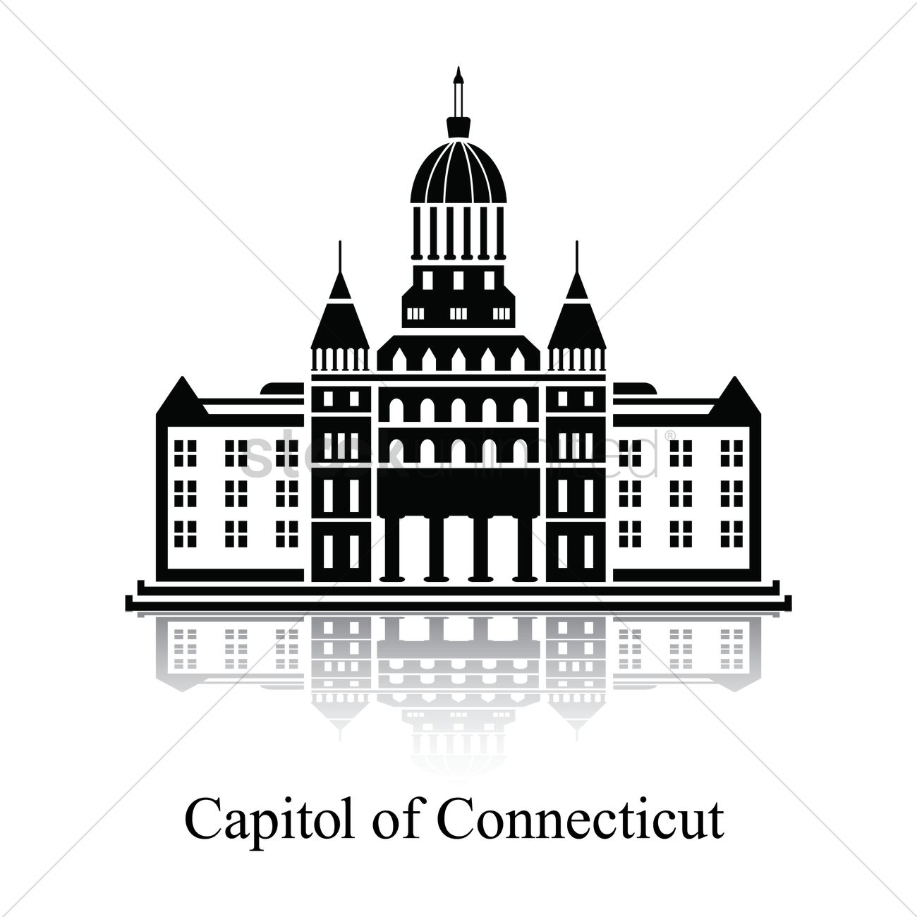 Capitol Of Connecticut Vector Image 1300x1300 Capitol Of Connecticut Vector Image