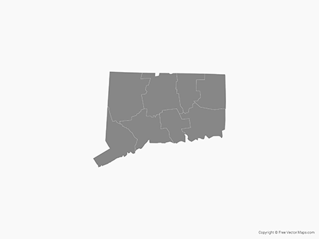 Vector Map Of Connecticut With Counties 460x345 Vector Map Of Connecticut With Counties