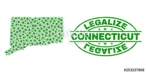 Vector Cannabis Connecticut State Map Collage And Grunge Textured 500x252 Vector Cannabis Connecticut State Map Collage And Grunge Textured