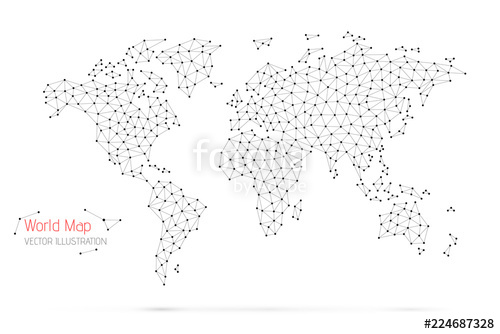 Polygonal Abstract World Map Global Network Connection Vector 500x334 Polygonal Abstract World Map Global Network Connection Vector