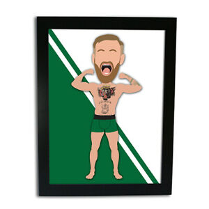 300x300 Conor Mcgregor Mma Superstar Vector Hero Framed Print Caricature