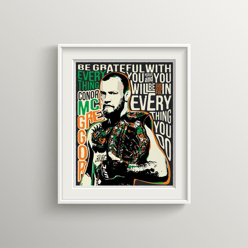 794x794 Conor Mcgregor Pop Art Print Poster Quote Art Etsy