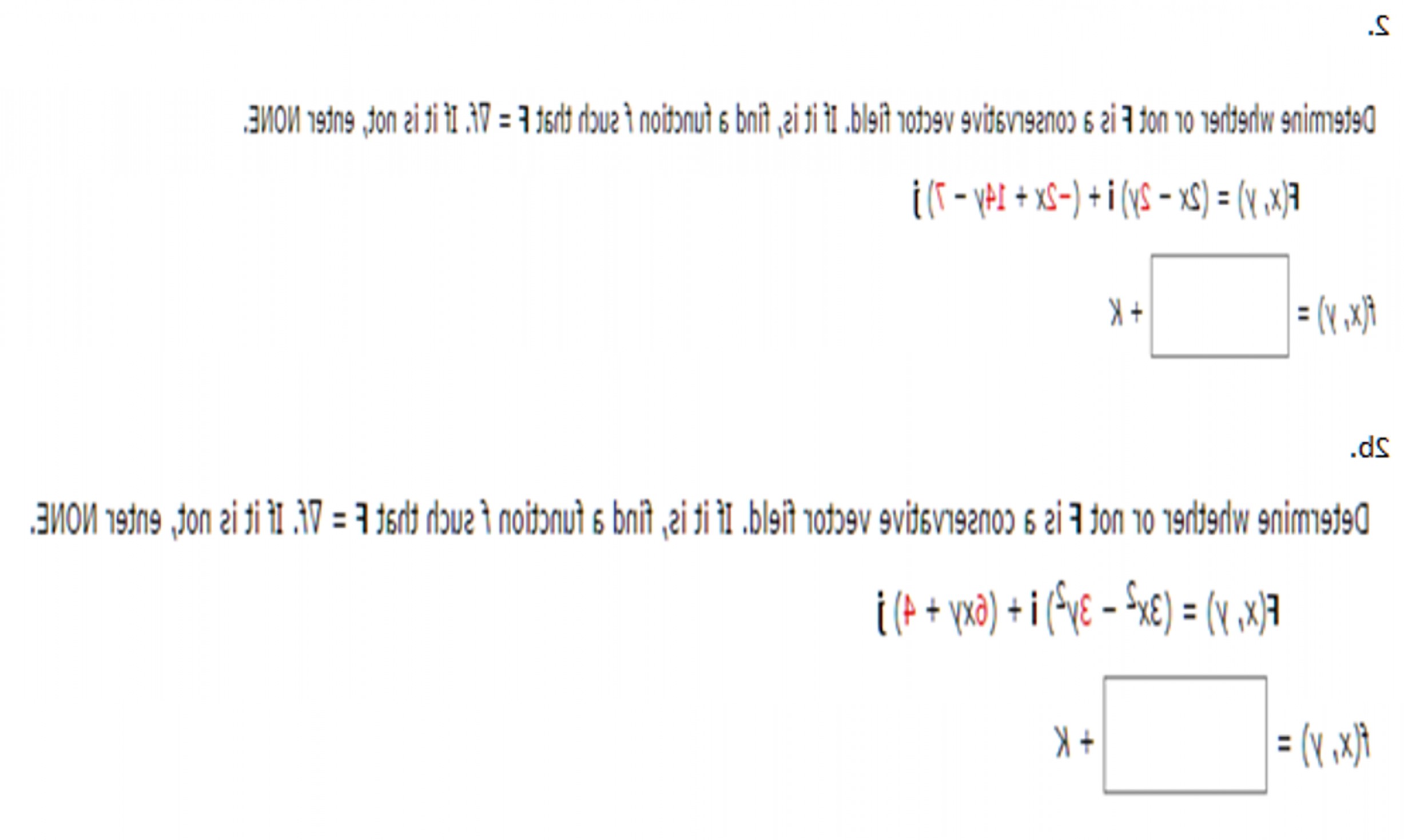 2455x1470 Determine Whether F Conservative Vector Field Find Function F F F