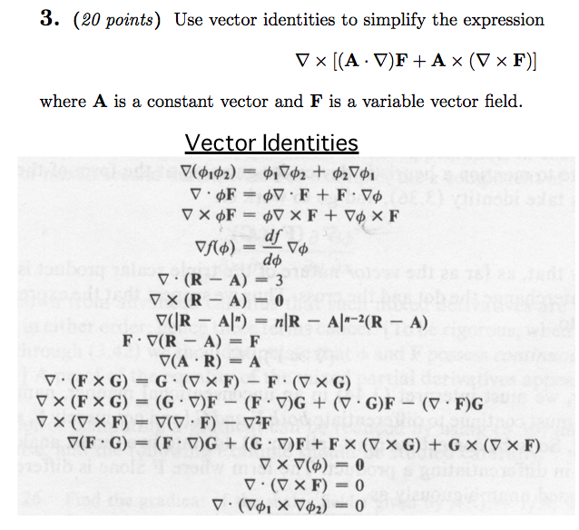 638x584 Solved Use Vector Identities To Simplify The Expression W