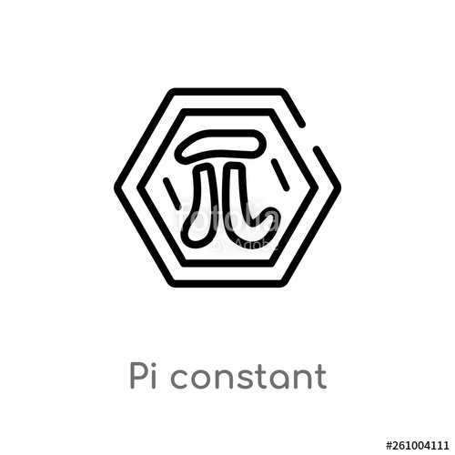 500x500 Outline Pi Constant Vector Icon Isolated Black Simple Line