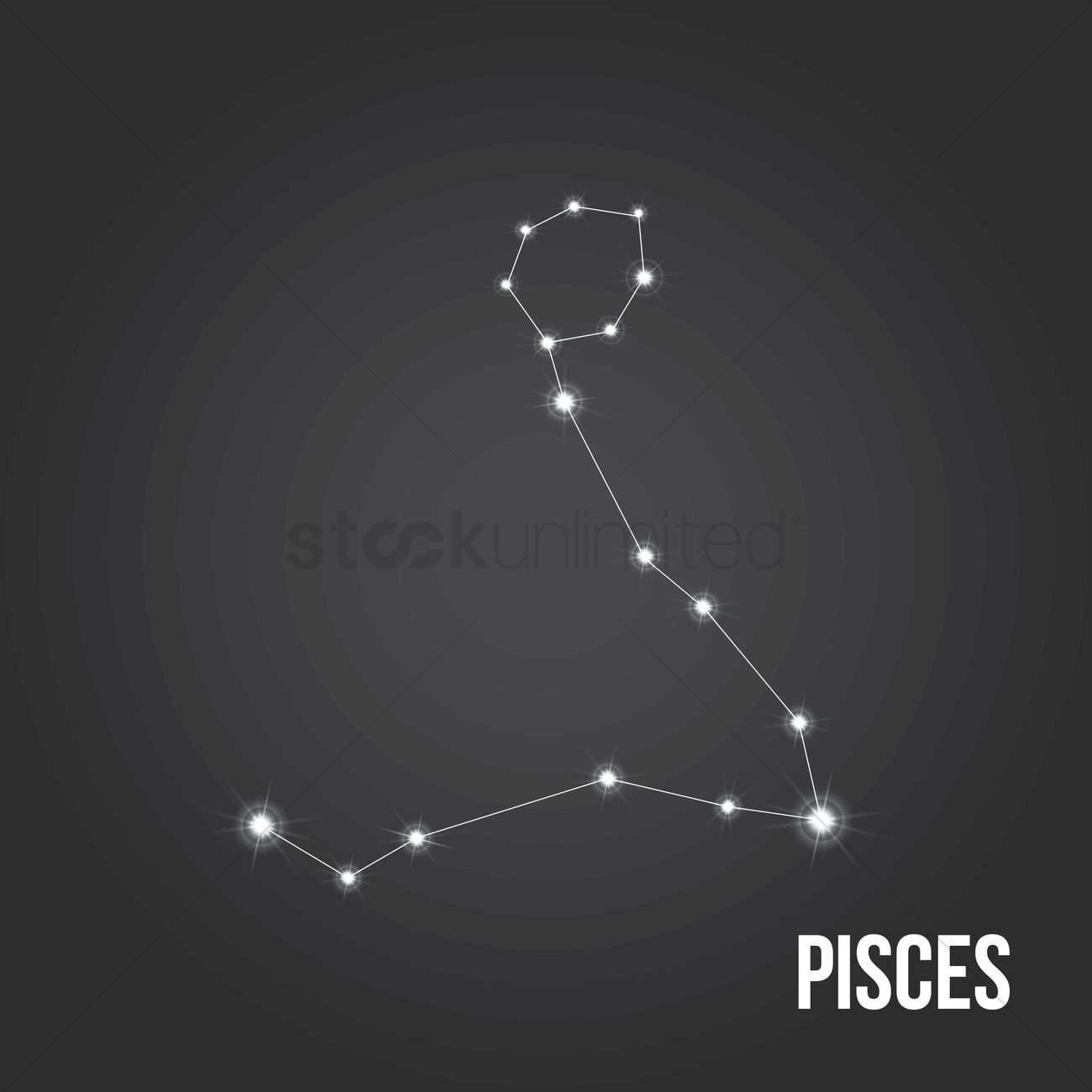 1300x1300 Pisces Constellation Vector Image