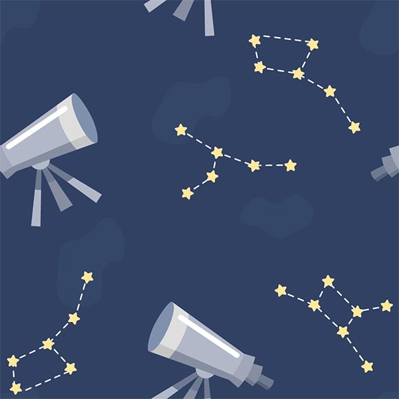 580x580 Telescope And Constellation Vector Background, Free Download