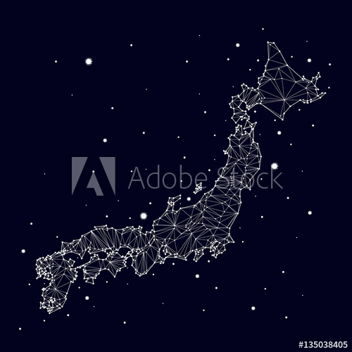 500x500 Constellation Vector Map Of Japan