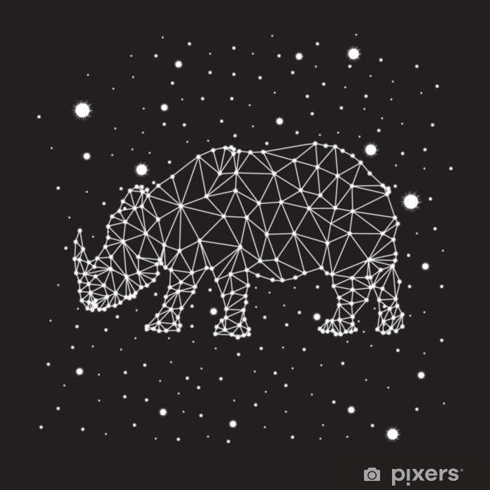 700x700 Rhino Constellation Vector Art Poster