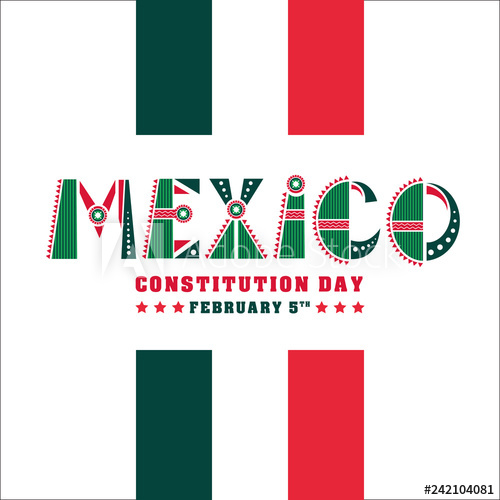 500x500 Mexico Constitution Day Illustration Vector February