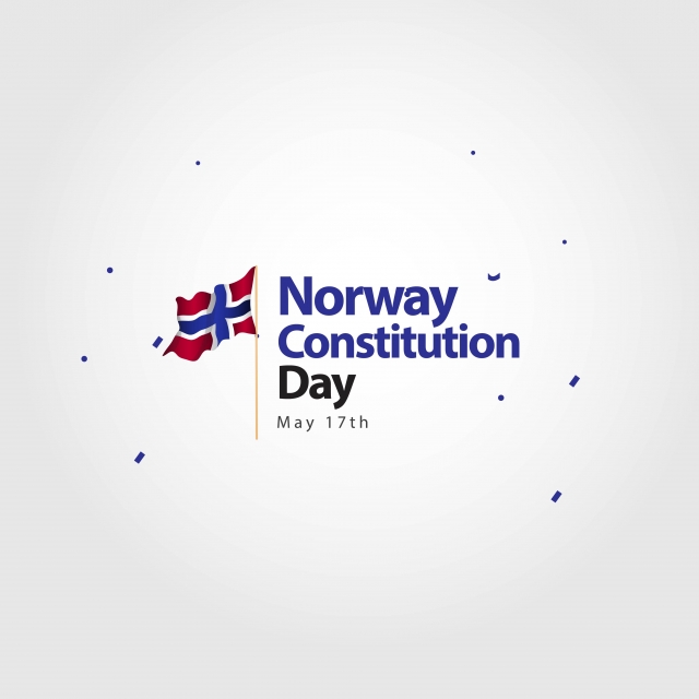 640x640 Norway Constitution Day Flag Vector Template Design Illustration
