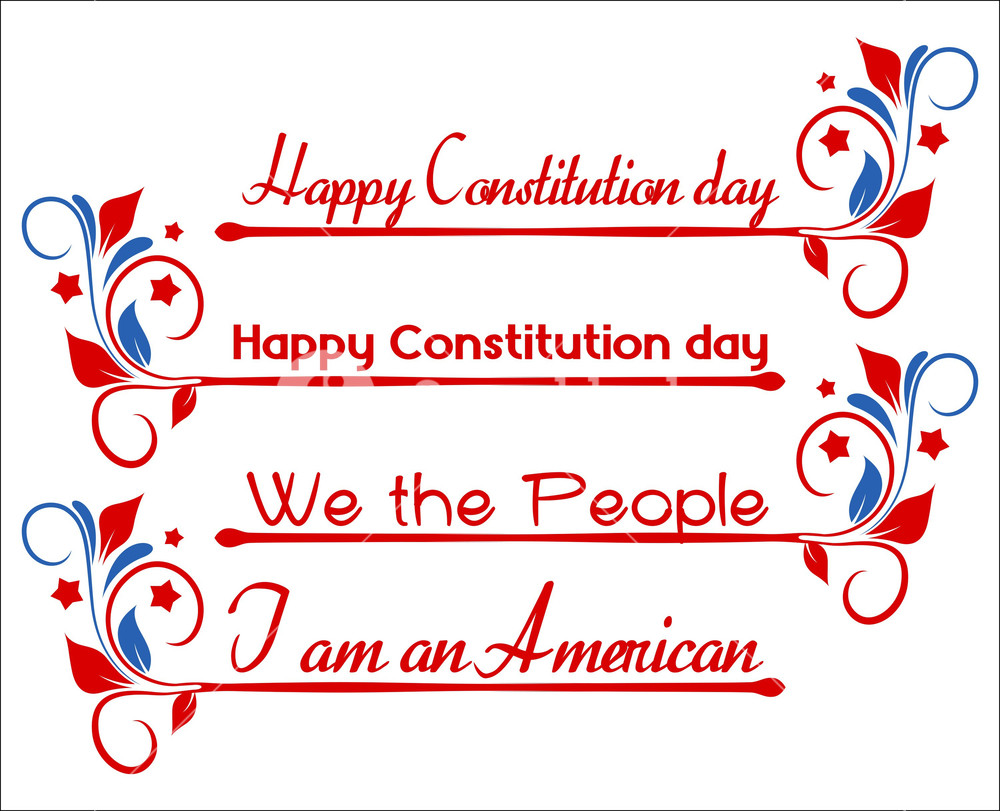 1000x811 Banner Text Constitution Day Vector Illustration Royalty Free