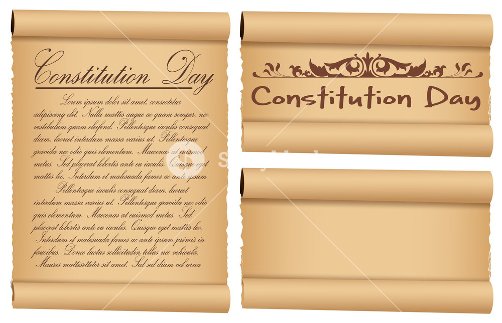 1000x644 Scroll Banner Designs For Constitution Day Vector Illustration