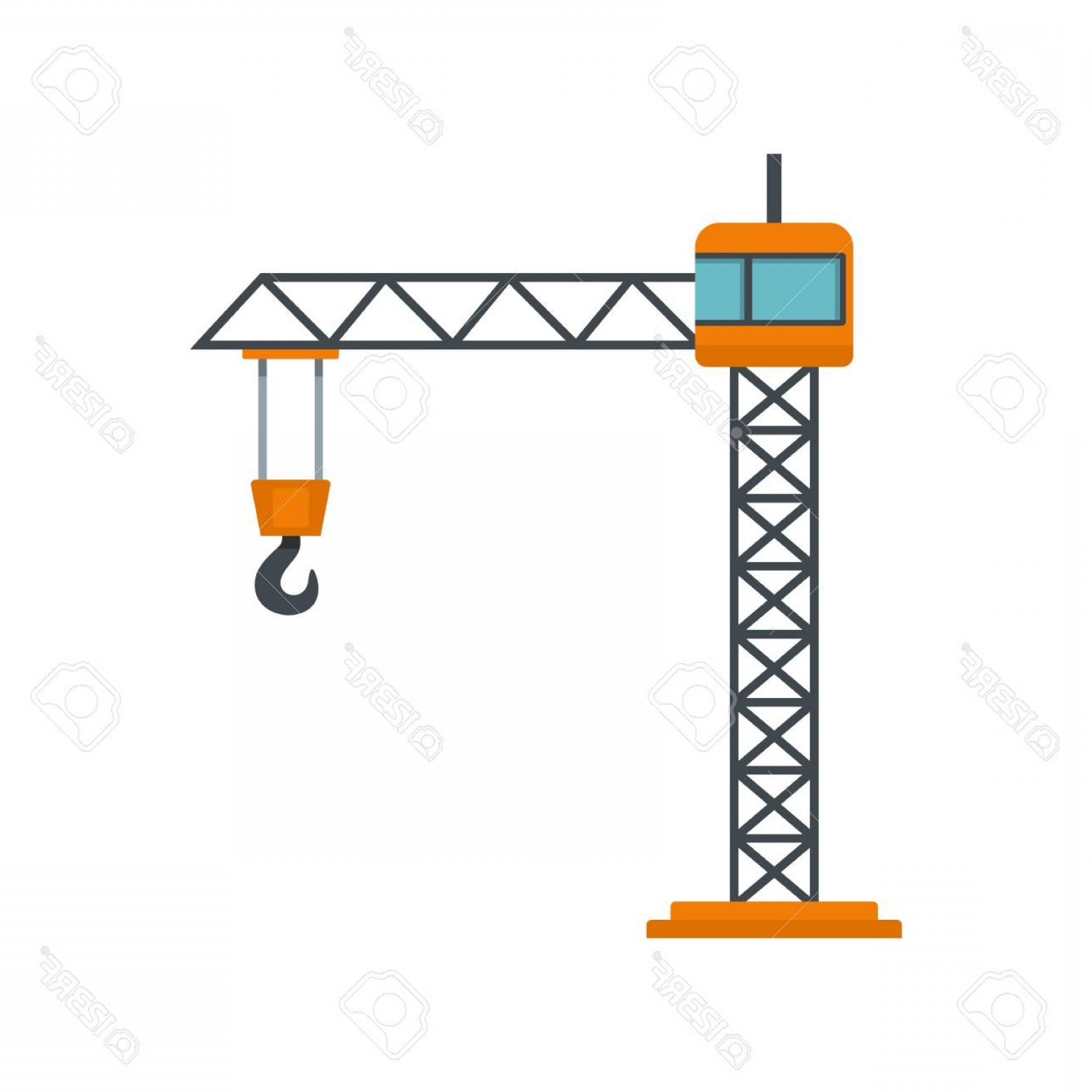 1560x1560 Photostock Vector Construction Crane Icon Flat Illustration