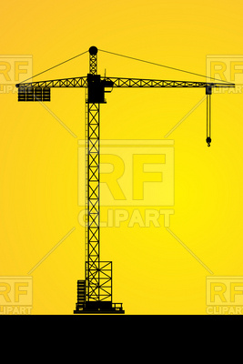 267x400 Silhouette Of A Tower Crane Vector Image Of Architecture
