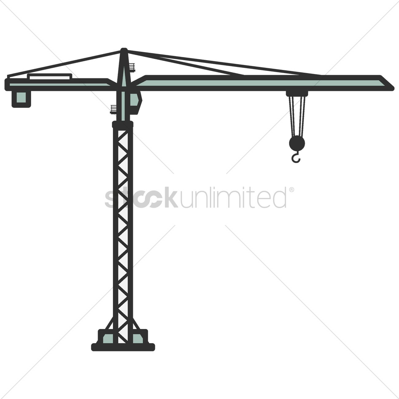 1300x1300 Tower Crane Vector Image