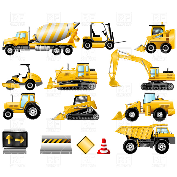 600x600 Construction Machinery Icons Vector Image Of Transportation Good