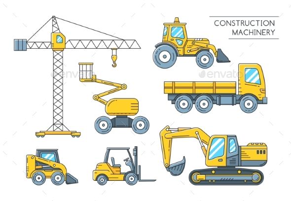 590x408 Heavy Construction Machinery Transport Outline