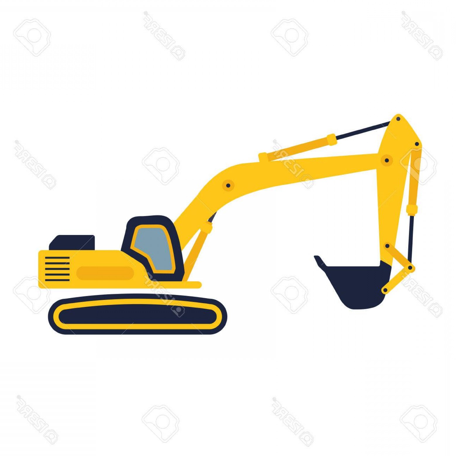 1560x1560 Photostock Vector Hydraulic Mining Excavator Vector Icon Heavy