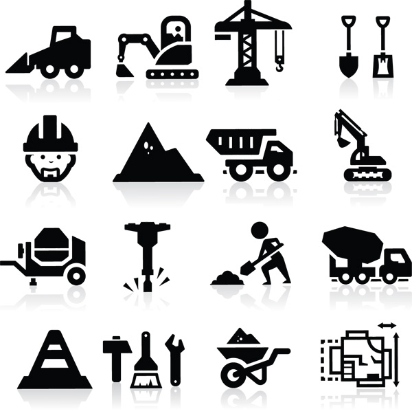 600x611 Preview Construction Equipment Icons Vector