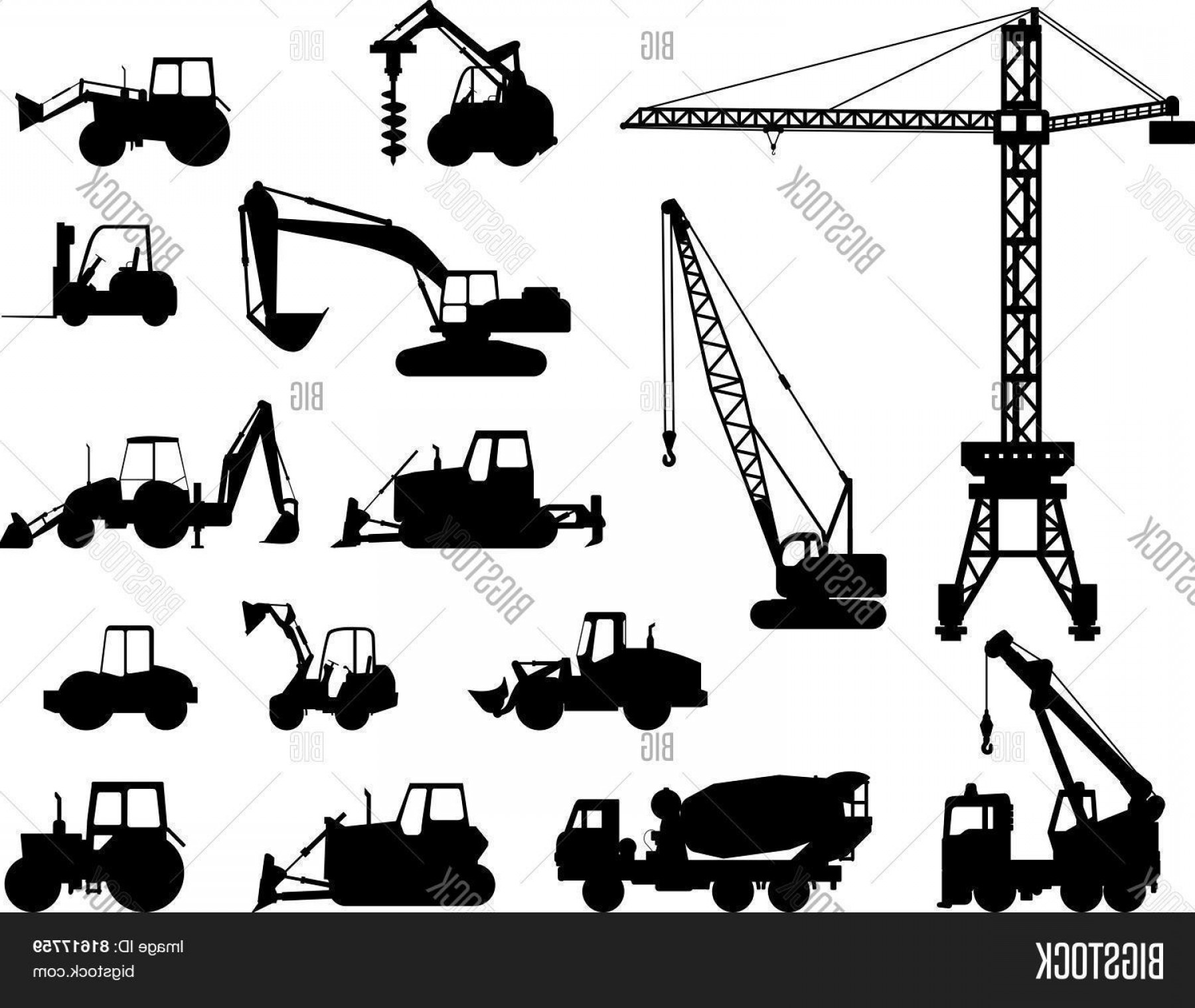 1800x1518 Stock Vector Set Of Heavy Construction Machines Icons Vector