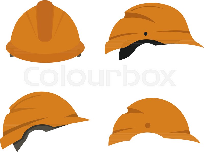 800x597 Construction Helmet Icon Set Flat Set Stock Vector Colourbox