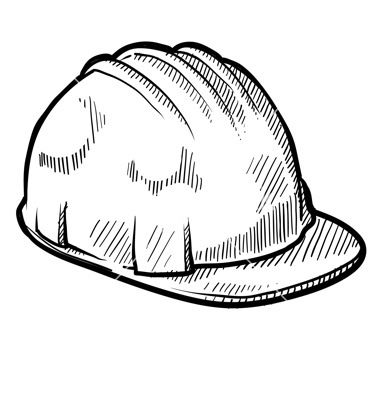 380x400 Doodle Construction Hard Hat Vector