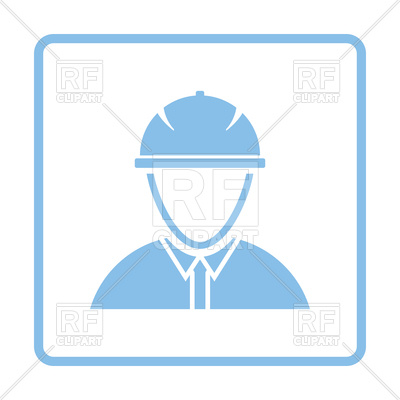400x400 Icon Of Construction Worker Head In Helmet Vector Image Of Signs