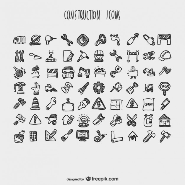 626x626 Construction Cartoon Icons Collection Vector Free Download