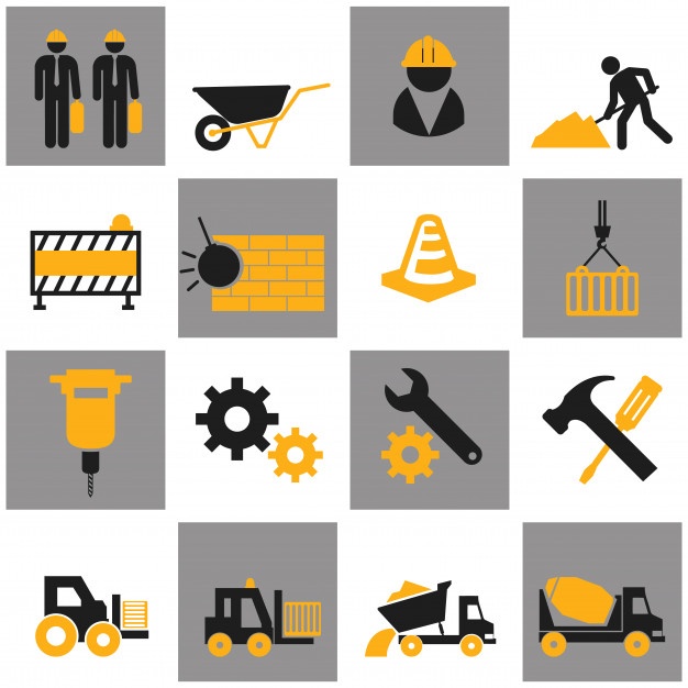 626x626 Construction Icons Vector Free Download