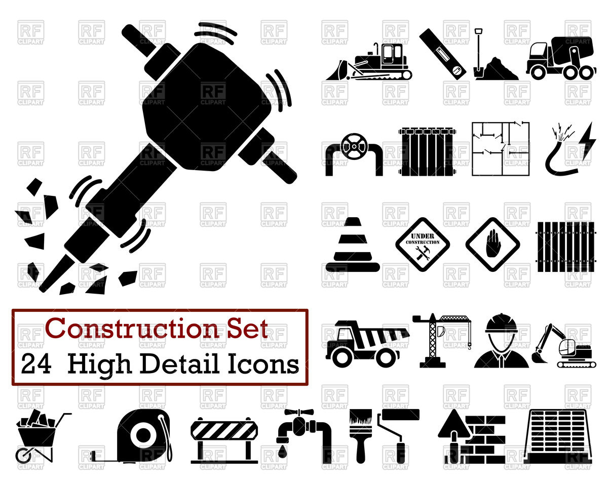 1200x960 Construction Icons Vector Image Of Icons And Emblems Angelp