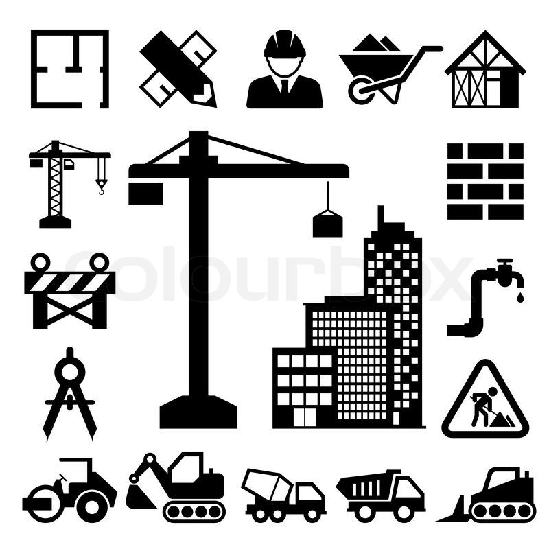800x800 Construction Icons Set Illustration Stock Vector Colourbox