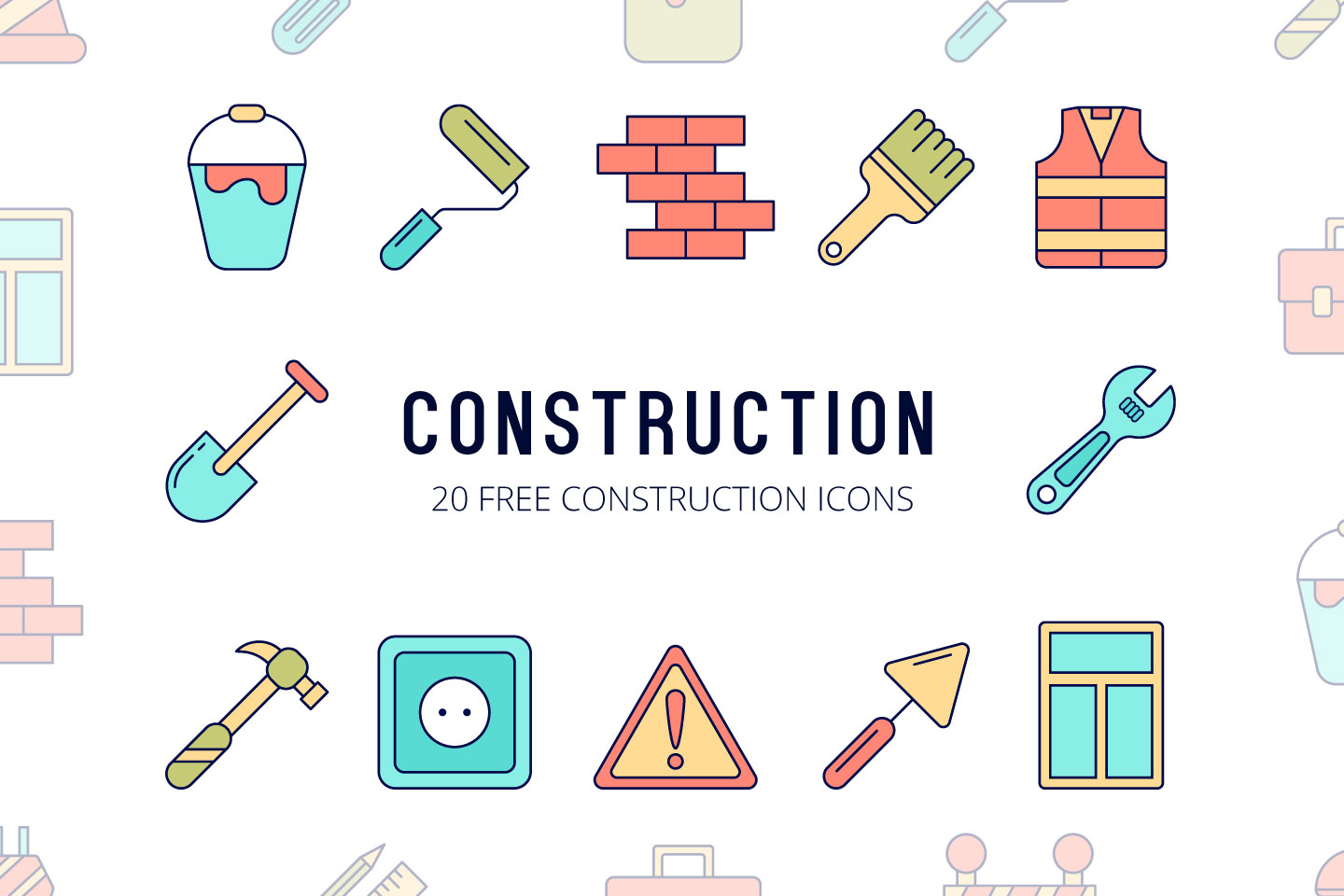 1440x960 Construction Vector Free Icon Set