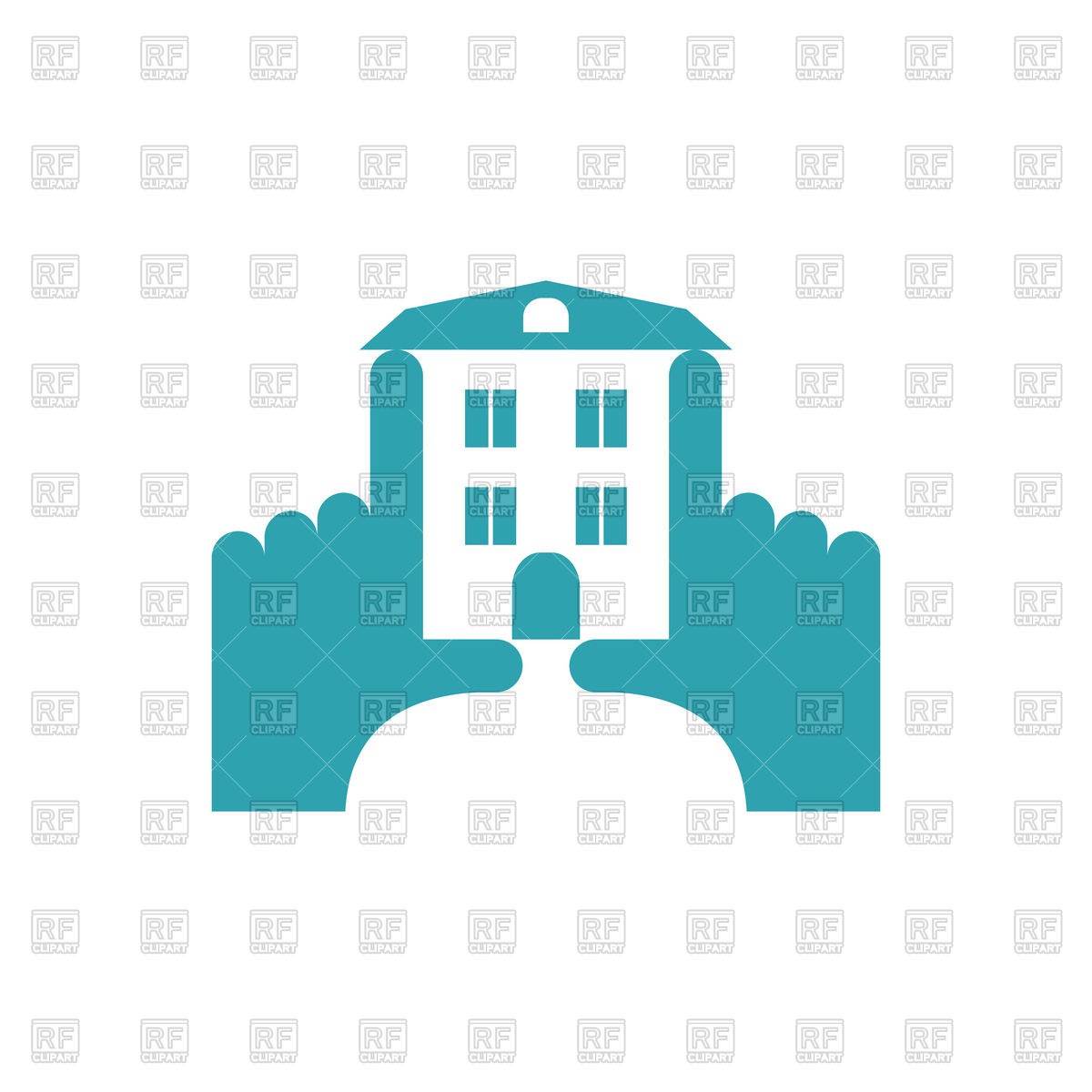 1200x1200 Hands And Building Construction Logo Vector Image Of Icons