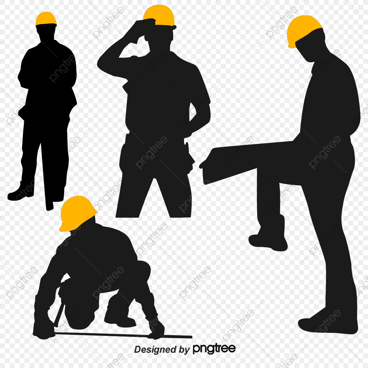 1200x1200 Construction Workers Silhouette Figures, Sketch, Construction