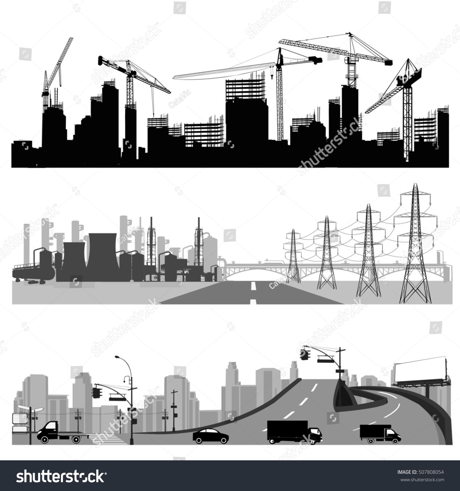 1500x1600 Vector Illustration City Distribution