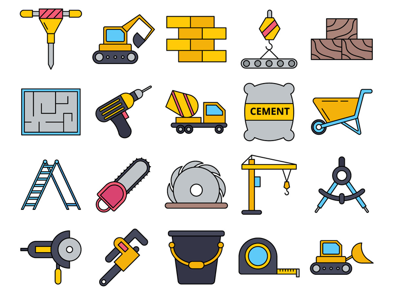 800x600 Construction Site Vector Freebie Icon Set
