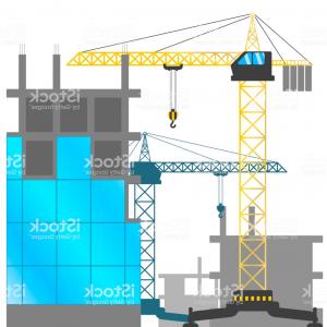 300x300 Construction Site With Tower Cranes And Buildings Under