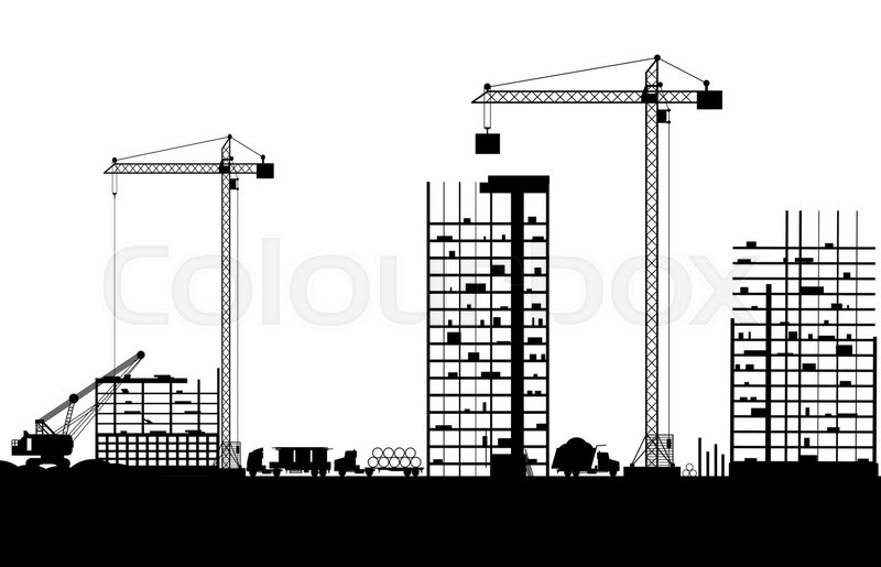 800x515 Construction Site With Buildings And Stock Vector Colourbox