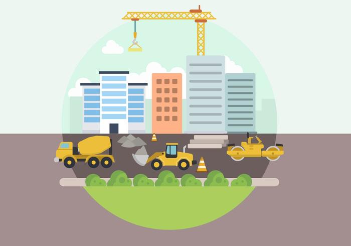 700x490 Flat Construction Site Vectors