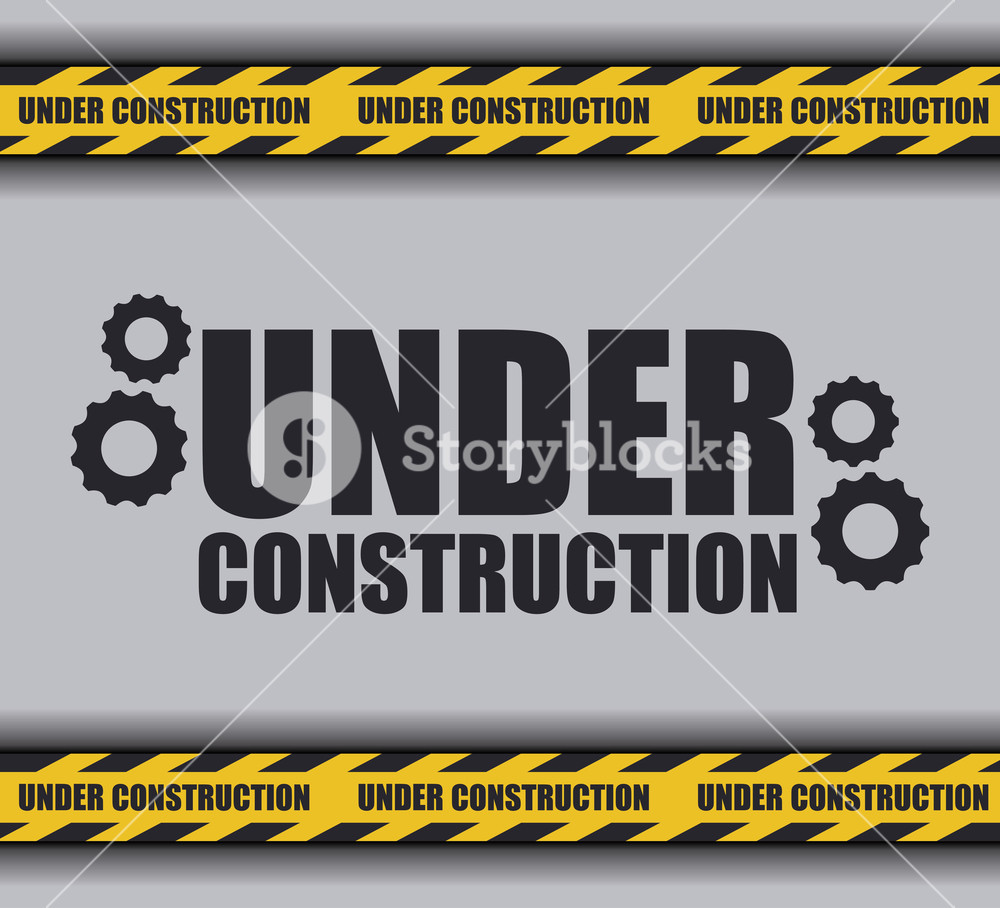 1000x908 Under Construction Label With Caution Tape Vector Illustration