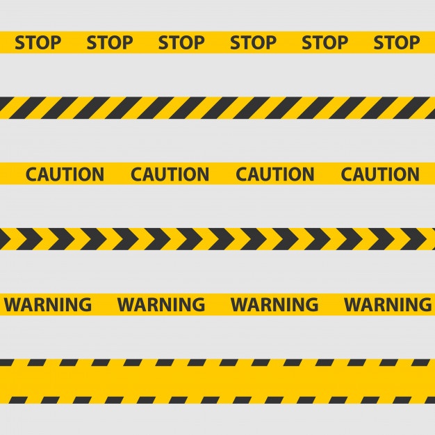 626x626 Caution Yellow Tapes Vector Free Download